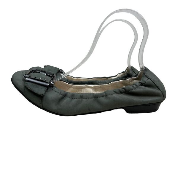 Geox Respira Flats Shoes Nubuck Leather Slip On Green Women Size‎ EU 39.5 - Picture 3 of 8